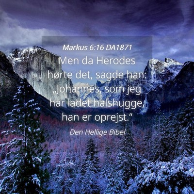 Picture 04 - Markus 6:16 DA1871 - Men da Herodes hørte det, sagde han: - Bible Verse Picture