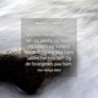 Picture 04 - Markus 6:3 DA1871 - Er denne ikke Tømmermanden, Marias Søn og - Bible Verse Picture