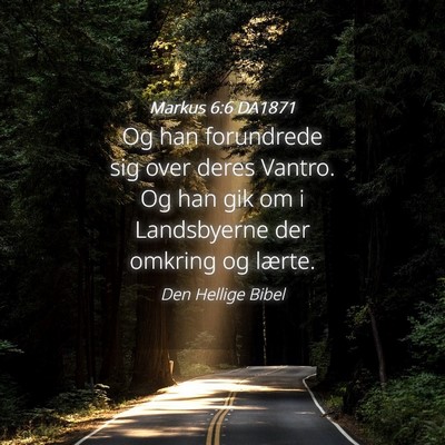 Picture 04 - Markus 6:6 DA1871 - Og han forundrede sig over deres Vantro. Og han - Bible Verse Picture