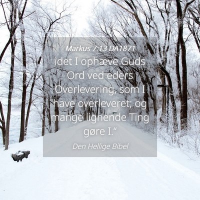 Picture 04 - Markus 7:13 DA1871 - idet I ophæve Guds Ord ved eders Overlevering, - Bible Verse Picture