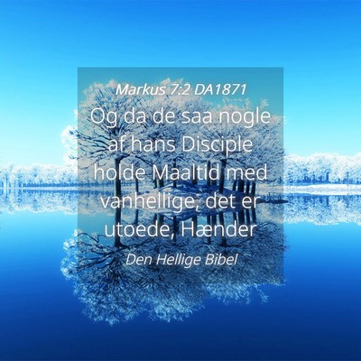 Picture 04 - Markus 7:2 DA1871 - Og da de saa nogle af hans Disciple holde Maaltid - Bible Verse Picture