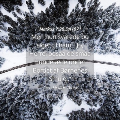 Picture 04 - Markus 7:28 DA1871 - Men hun svarede og siger til ham: „Jo, Herre! - Bible Verse Picture