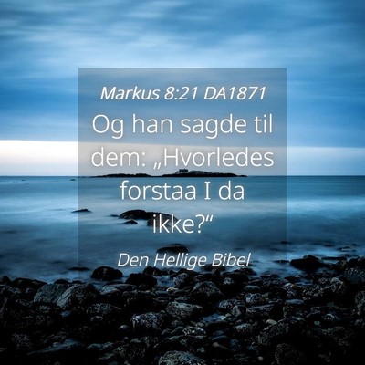 Picture 04 - Markus 8:21 DA1871 - Og han sagde til dem: „Hvorledes forstaa I da - Bible Verse Picture