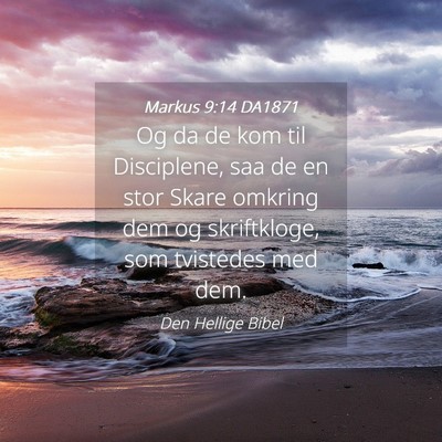 Picture 04 - Markus 9:14 DA1871 - Og da de kom til Disciplene, saa de en stor Skare - Bible Verse Picture