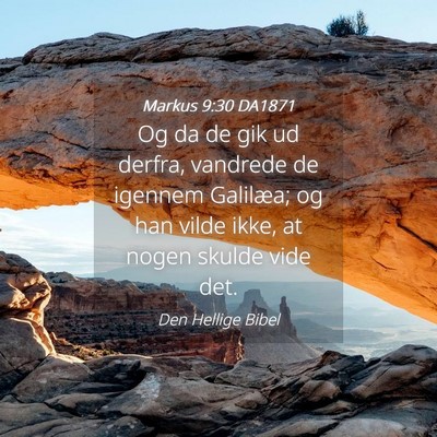 Picture 04 - Markus 9:30 DA1871 - Og da de gik ud derfra, vandrede de igennem - Bible Verse Picture