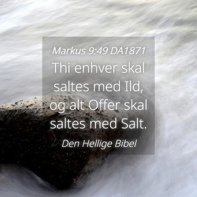 Picture 04 - Markus 9:49 DA1871 - Thi enhver skal saltes med Ild, og alt Offer skal - Bible Verse Picture