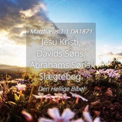 Picture 04 - Matthæus 1:1 DA1871 - Jesu Kristi, Davids Søns, Abrahams Søns, - Bible Verse Picture