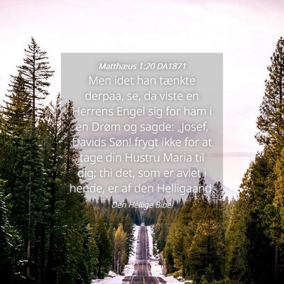 Picture 04 - Matthæus 1:20 DA1871 - Men idet han tænkte derpaa, se, da viste en - Bible Verse Picture