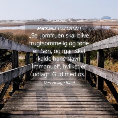 Picture 04 - Matthæus 1:23 DA1871 - „Se, Jomfruen skal blive frugtsommelig og føde - Bible Verse Picture