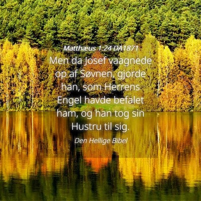 Picture 04 - Matthæus 1:24 DA1871 - Men da Josef vaagnede op af Søvnen, gjorde han, - Bible Verse Picture