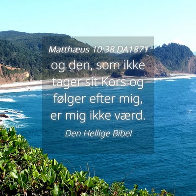 Picture 04 - Matthæus 10:38 DA1871 - og den, som ikke tager sit Kors og følger efter - Bible Verse Picture