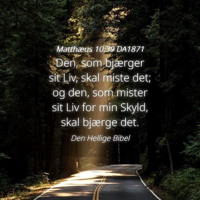 Picture 04 - Matthæus 10:39 DA1871 - Den, som bjærger sit Liv, skal miste det; og - Bible Verse Picture