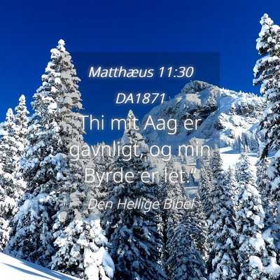 Picture 04 - Matthæus 11:30 DA1871 - Thi mit Aag er gavnligt, og min Byrde er - Bible Verse Picture