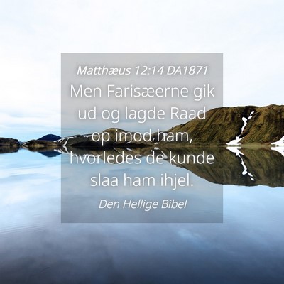 Picture 04 - Matthæus 12:14 DA1871 - Men Farisæerne gik ud og lagde Raad op imod ham, - Bible Verse Picture