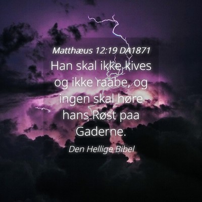 Picture 04 - Matthæus 12:19 DA1871 - Han skal ikke kives og ikke raabe, og ingen skal - Bible Verse Picture