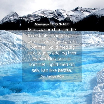 Picture 04 - Matthæus 12:25 DA1871 - Men saasom han kendte deres Tanker, sagde han til - Bible Verse Picture