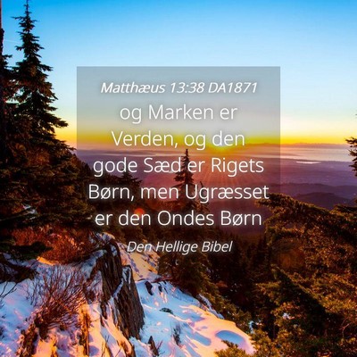 Picture 04 - Matthæus 13:38 DA1871 - og Marken er Verden, og den gode Sæd er Rigets - Bible Verse Picture
