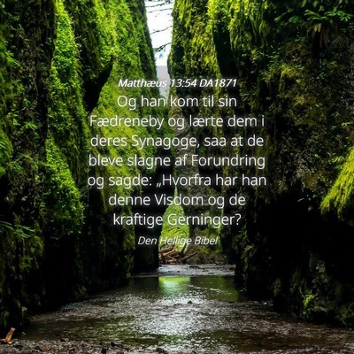 Picture 04 - Matthæus 13:54 DA1871 - Og han kom til sin Fædreneby og lærte dem i - Bible Verse Picture