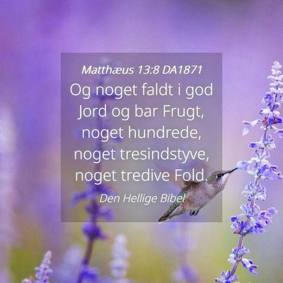 Picture 04 - Matthæus 13:8 DA1871 - Og noget faldt i god Jord og bar Frugt, noget - Bible Verse Picture