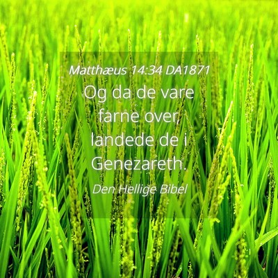 Picture 04 - Matthæus 14:34 DA1871 - Og da de vare farne over, landede de i - Bible Verse Picture