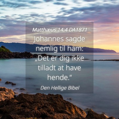 Picture 04 - Matthæus 14:4 DA1871 - Johannes sagde nemlig til ham: „Det er dig ikke - Bible Verse Picture