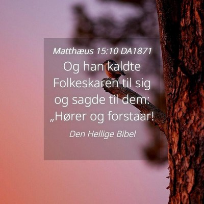 Picture 04 - Matthæus 15:10 DA1871 - Og han kaldte Folkeskaren til sig og sagde til - Bible Verse Picture