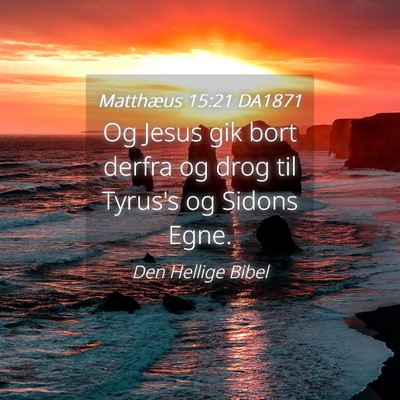 Picture 04 - Matthæus 15:21 DA1871 - Og Jesus gik bort derfra og drog til Tyrus's og - Bible Verse Picture