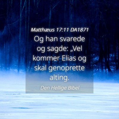 Picture 04 - Matthæus 17:11 DA1871 - Og han svarede og sagde: „Vel kommer Elias og - Bible Verse Picture