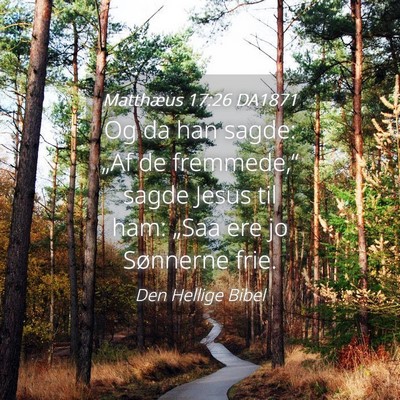 Picture 04 - Matthæus 17:26 DA1871 - Og da han sagde: „Af de fremmede,“ sagde - Bible Verse Picture