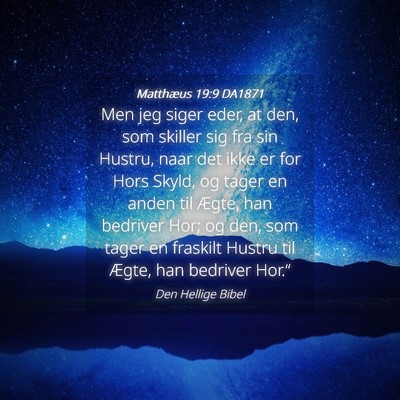 Picture 04 - Matthæus 19:9 DA1871 - Men jeg siger eder, at den, som skiller sig fra - Bible Verse Picture