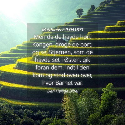 Picture 04 - Matthæus 2:9 DA1871 - Men da de havde hørt Kongen, droge de bort; og - Bible Verse Picture