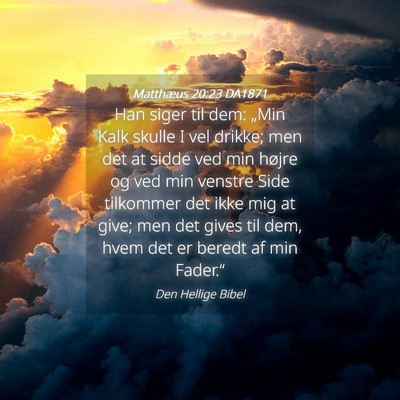Picture 04 - Matthæus 20:23 DA1871 - Han siger til dem: „Min Kalk skulle I vel - Bible Verse Picture