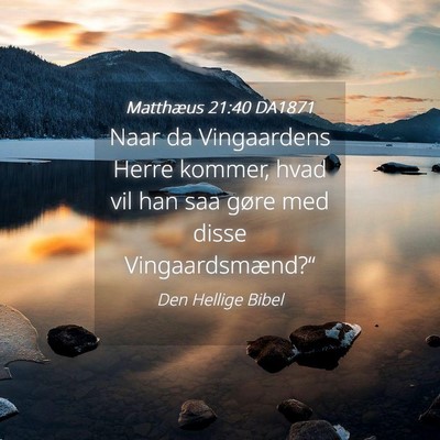 Picture 04 - Matthæus 21:40 DA1871 - Naar da Vingaardens Herre kommer, hvad vil han - Bible Verse Picture
