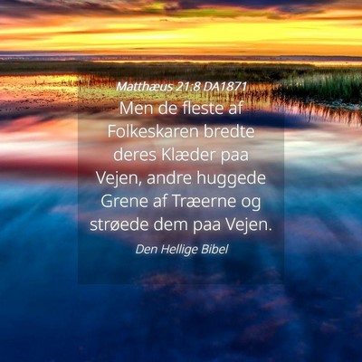 Picture 04 - Matthæus 21:8 DA1871 - Men de fleste af Folkeskaren bredte deres Klæder - Bible Verse Picture
