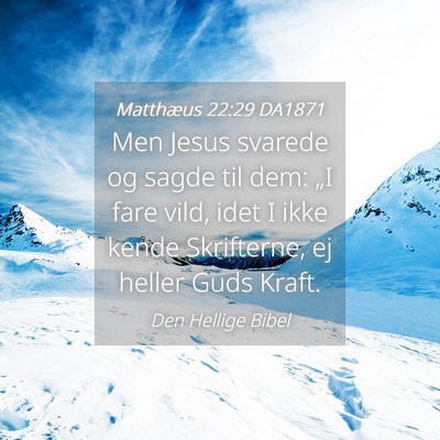Picture 04 - Matthæus 22:29 DA1871 - Men Jesus svarede og sagde til dem: „I fare - Bible Verse Picture