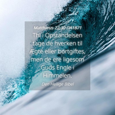 Picture 04 - Matthæus 22:30 DA1871 - Thi i Opstandelsen tage de hverken til Ægte - Bible Verse Picture
