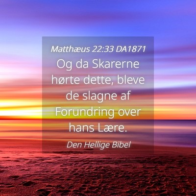 Picture 04 - Matthæus 22:33 DA1871 - Og da Skarerne hørte dette, bleve de slagne af - Bible Verse Picture