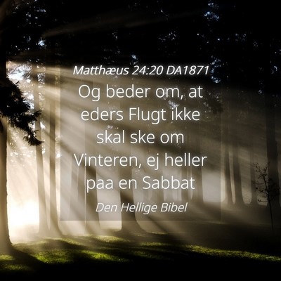 Picture 04 - Matthæus 24:20 DA1871 - Og beder om, at eders Flugt ikke skal ske om - Bible Verse Picture