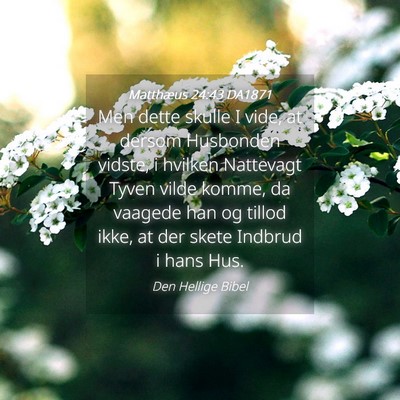 Picture 04 - Matthæus 24:43 DA1871 - Men dette skulle I vide, at dersom Husbonden - Bible Verse Picture