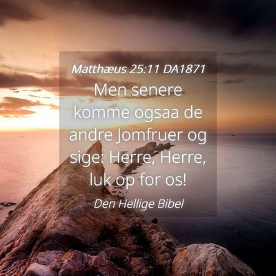 Picture 04 - Matthæus 25:11 DA1871 - Men senere komme ogsaa de andre Jomfruer og sige: - Bible Verse Picture