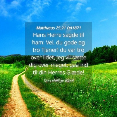 Picture 04 - Matthæus 25:21 DA1871 - Hans Herre sagde til ham: Vel, du gode og tro - Bible Verse Picture