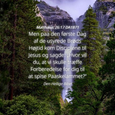 Picture 04 - Matthæus 26:17 DA1871 - Men paa den første Dag af de usyrede Brøds - Bible Verse Picture