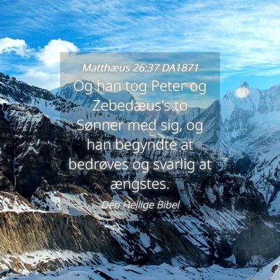 Picture 04 - Matthæus 26:37 DA1871 - Og han tog Peter og Zebedæus's to Sønner med - Bible Verse Picture
