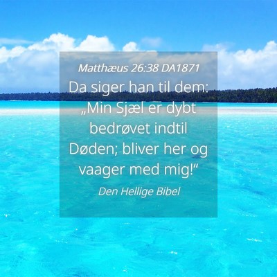 Picture 04 - Matthæus 26:38 DA1871 - Da siger han til dem: „Min Sjæl er dybt - Bible Verse Picture