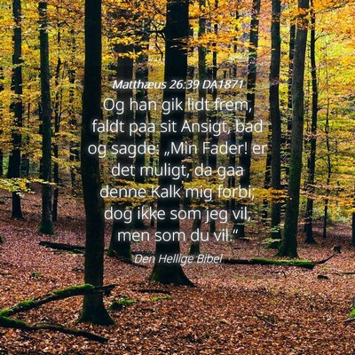 Picture 04 - Matthæus 26:39 DA1871 - Og han gik lidt frem, faldt paa sit Ansigt, bad - Bible Verse Picture