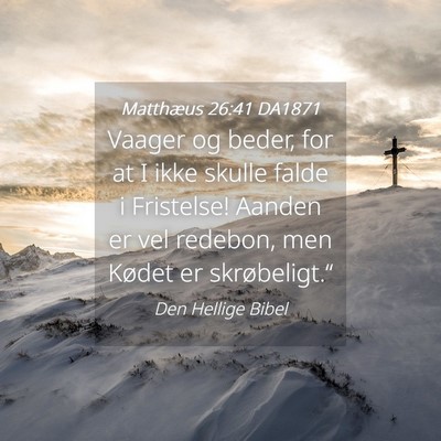 Picture 04 - Matthæus 26:41 DA1871 - Vaager og beder, for at I ikke skulle falde i - Bible Verse Picture