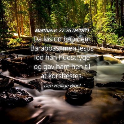 Picture 04 - Matthæus 27:26 DA1871 - Da løslod han dem Barabbas; men Jesus lod han - Bible Verse Picture