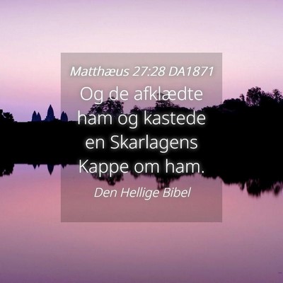 Picture 04 - Matthæus 27:28 DA1871 - Og de afklædte ham og kastede en Skarlagens - Bible Verse Picture