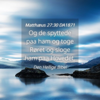 Picture 04 - Matthæus 27:30 DA1871 - Og de spyttede paa ham og toge Røret og sloge - Bible Verse Picture