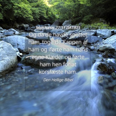 Picture 04 - Matthæus 27:31 DA1871 - Og da de havde spottet ham, toge de Kappen af ham - Bible Verse Picture